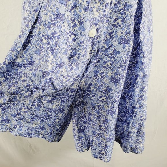 Vintage Rampage Floral Romper Small 3 XS Blue Floral Rayon Print Short Jumpsuit - Picture 3 of 6